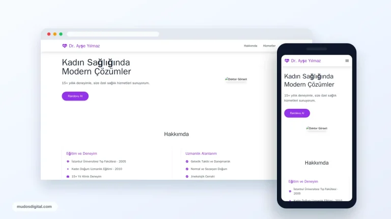 Jinekolog Violeta Teması responsive desktop and mobile preview