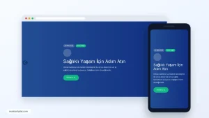 Sağlık Slider Bileşeni responsive desktop and mobile preview