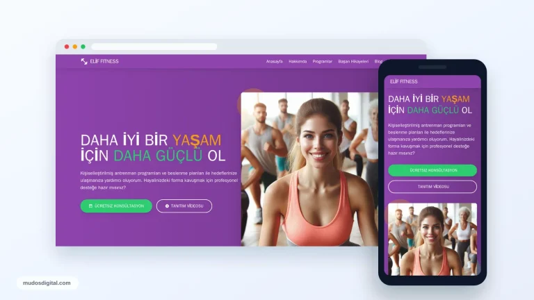 Kadın Personal Trainer (PT) Anasayfası responsive desktop and mobile preview