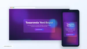 Camsı Geometrik Hero Tasarım responsive desktop and mobile preview