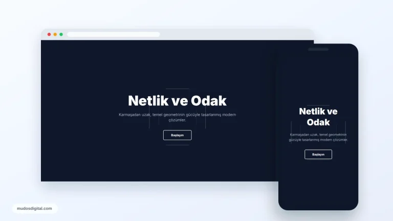 Minimalist Geometrik Hero Tasarımı responsive desktop and mobile preview
