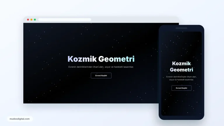 Parçacık Takımyıldız Hero Tasarımı responsive desktop and mobile preview