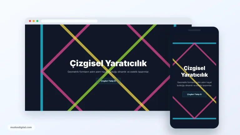 SVG Çizim Animasyonlu Hero responsive desktop and mobile preview
