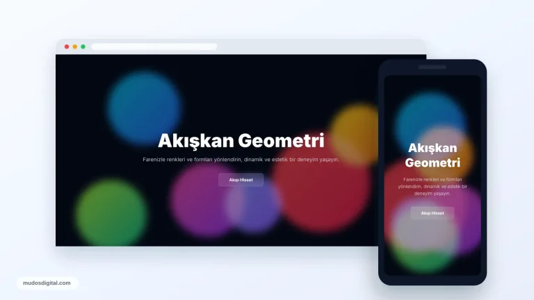 Etkileşimli Daireler Hero Tasarımı responsive desktop and mobile preview
